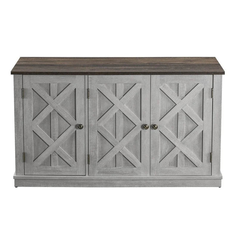 48 Rustic Wood Finish Buffet Cabinet with 3 Doors - Ample Storage - 48 in Width