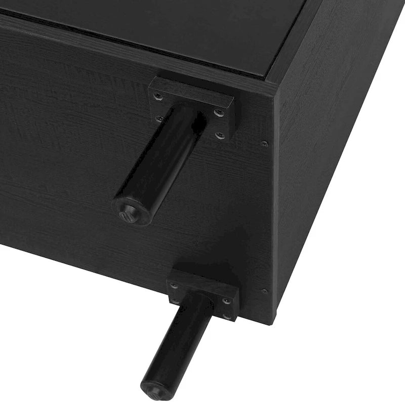 2 Doors Rattan Storage Cabinet with Adjustable Shelves and 3 Drawers
