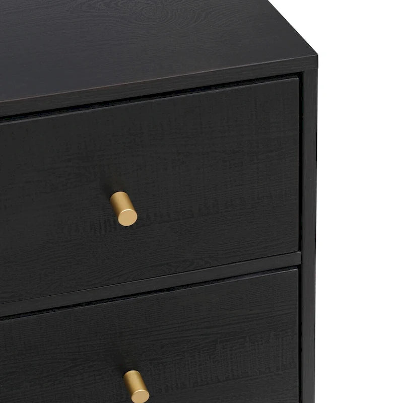 2 Doors Rattan Storage Cabinet with Adjustable Shelves and 3 Drawers