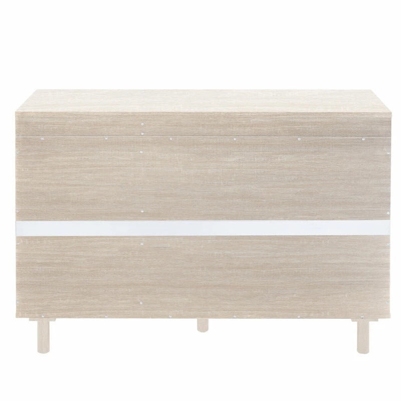 2 Doors Rattan Storage Cabinet with Adjustable Shelves and 3 Drawers